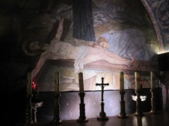 Holy Sepulchre depiction of Jesus' body in the tomb. My pic.